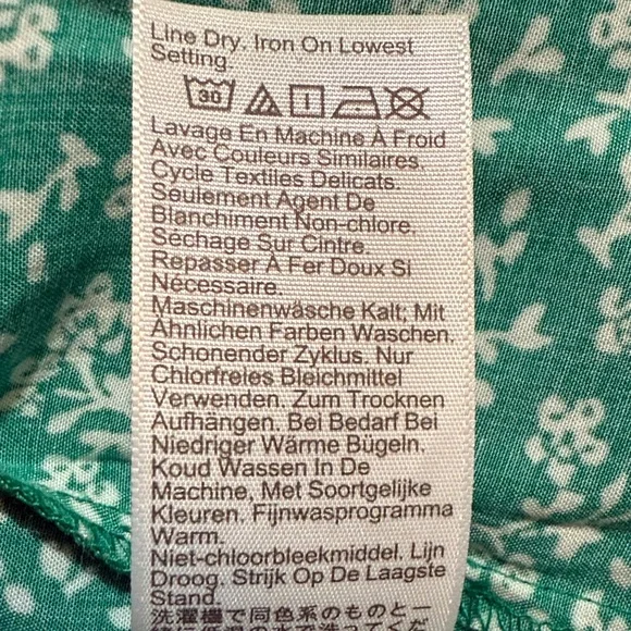 NWOT J. Crew Green and White Smocked Floral Midi Dress - Picture 8 of 8